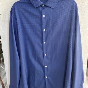 Murano Men's XL Navy Button Down Shirt Slim Fit